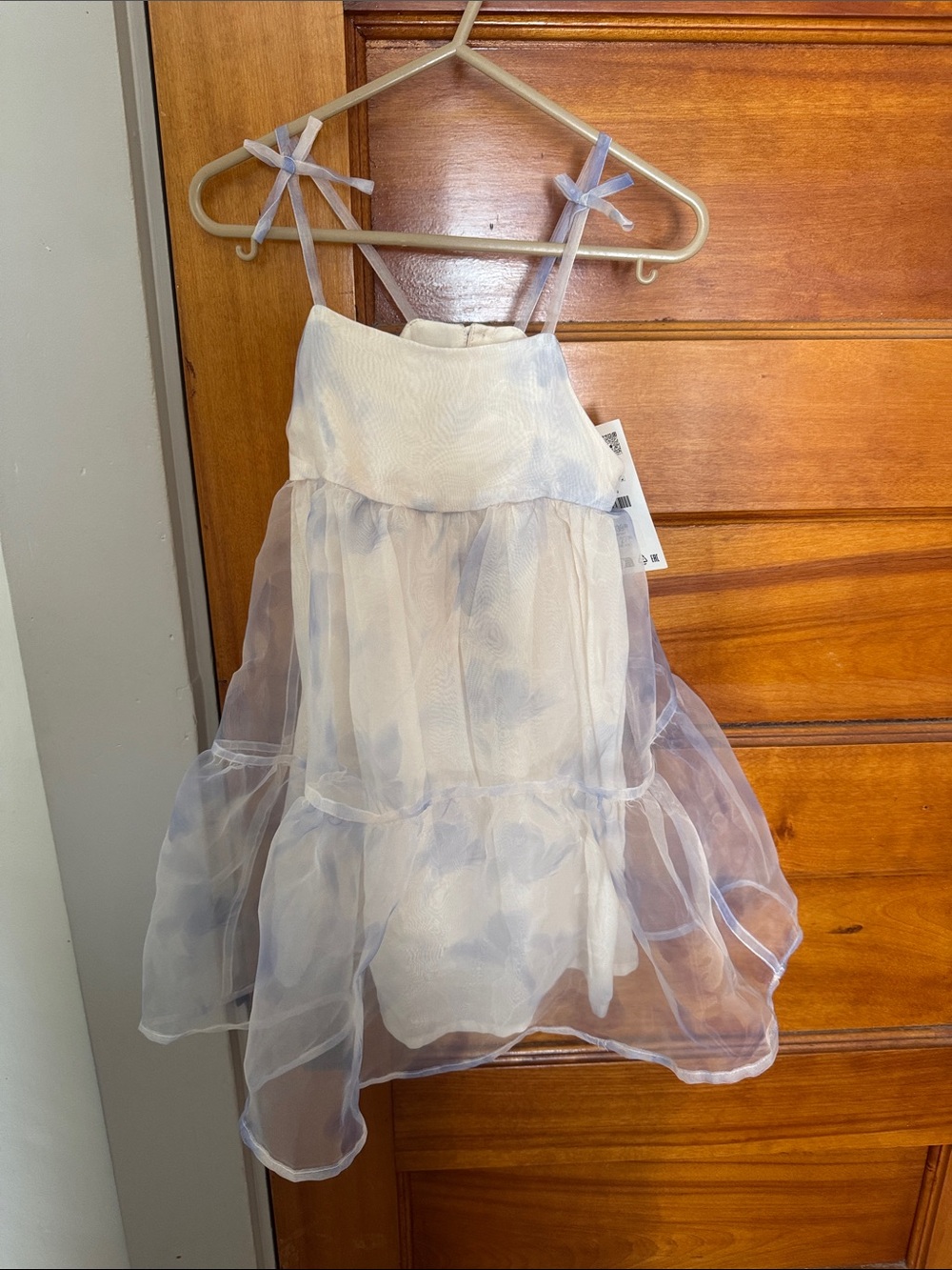 Zara Girls' Light Lavender Organza Tiered Party Dress